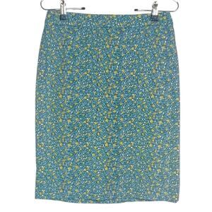 Talbots Women's Size 4 Mod Tulip Floral Cotton Blend Skirt Pencil Straight Skirt